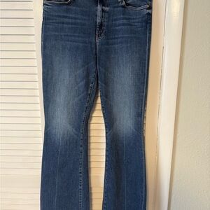 MOTHER Weekender Fray Dark Blue Bootcut Jeans